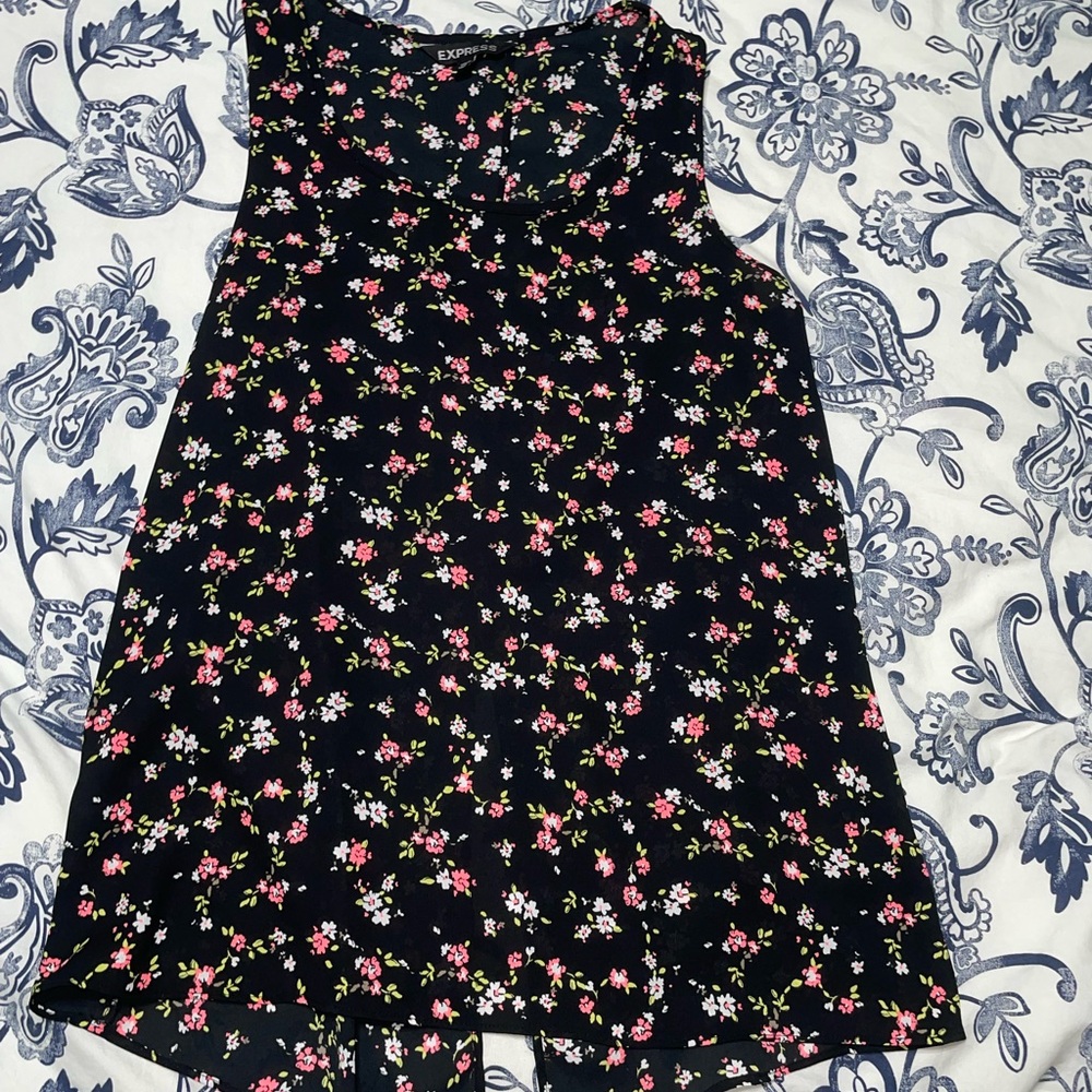 Express Black Floral tank